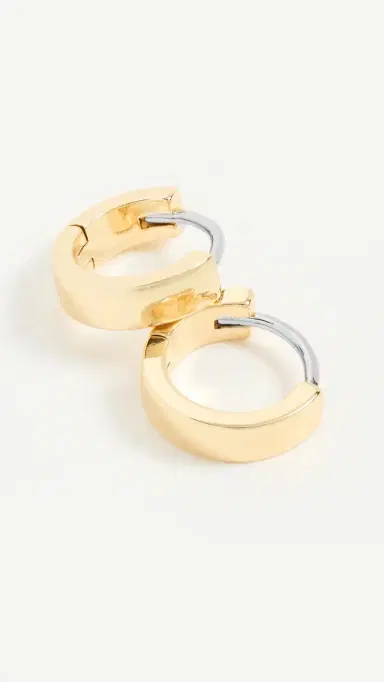 Gorjana Rose Huggie Hoop Earrings Gold One Size | Thumbnail 2