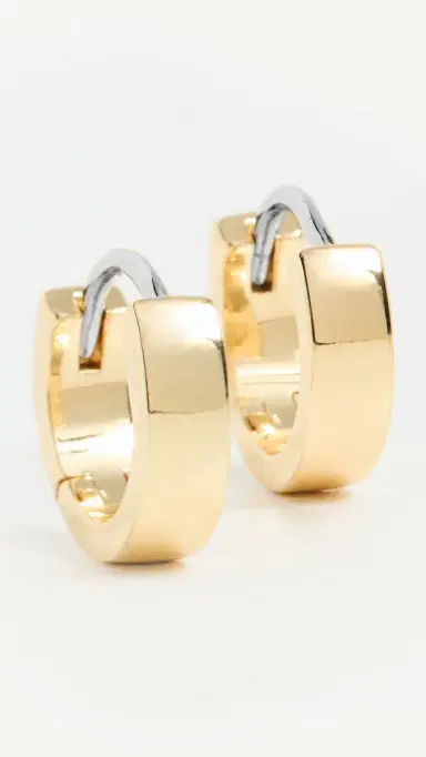 Gorjana Rose Huggie Hoop Earrings Gold One Size | Thumbnail 4