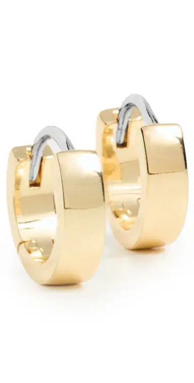 Gorjana Rose Huggie Hoop Earrings Gold One Size | Thumbnail 1