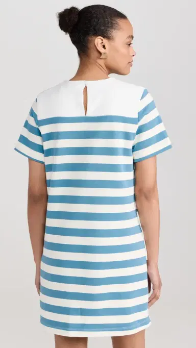 English Factory Striped Dress with Patch Pockets White/Blue | Thumbnail 3 English Factory Striped Dress with Patch Pockets White/Blue | Thumbnail 3