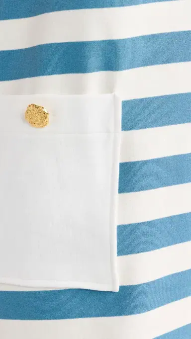 English Factory Striped Dress with Patch Pockets White/Blue | Thumbnail 6 English Factory Striped Dress with Patch Pockets White/Blue | Thumbnail 6