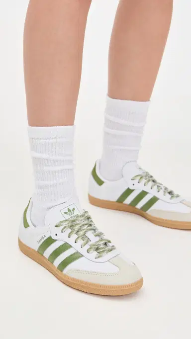 Adidas Samba OG W Sneakers White/Tech Olive 5 | Thumbnail 3 Adidas Samba OG W Sneakers White/Tech Olive 5 | Thumbnail 3