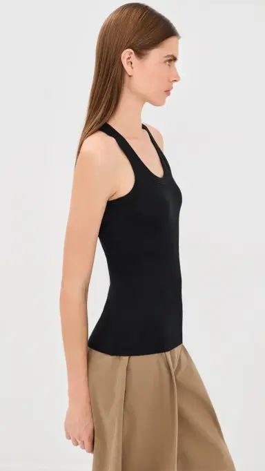 Róhe Scoop Neck Rib Top Black | Thumbnail 4 Róhe Scoop Neck Rib Top Black | Thumbnail 4