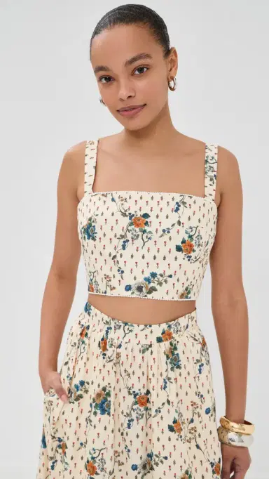 Borgo de Nor Didi Cotton Top Miniature Floral Cream | Thumbnail 2 Borgo de Nor Didi Cotton Top Miniature Floral Cream | Thumbnail 2