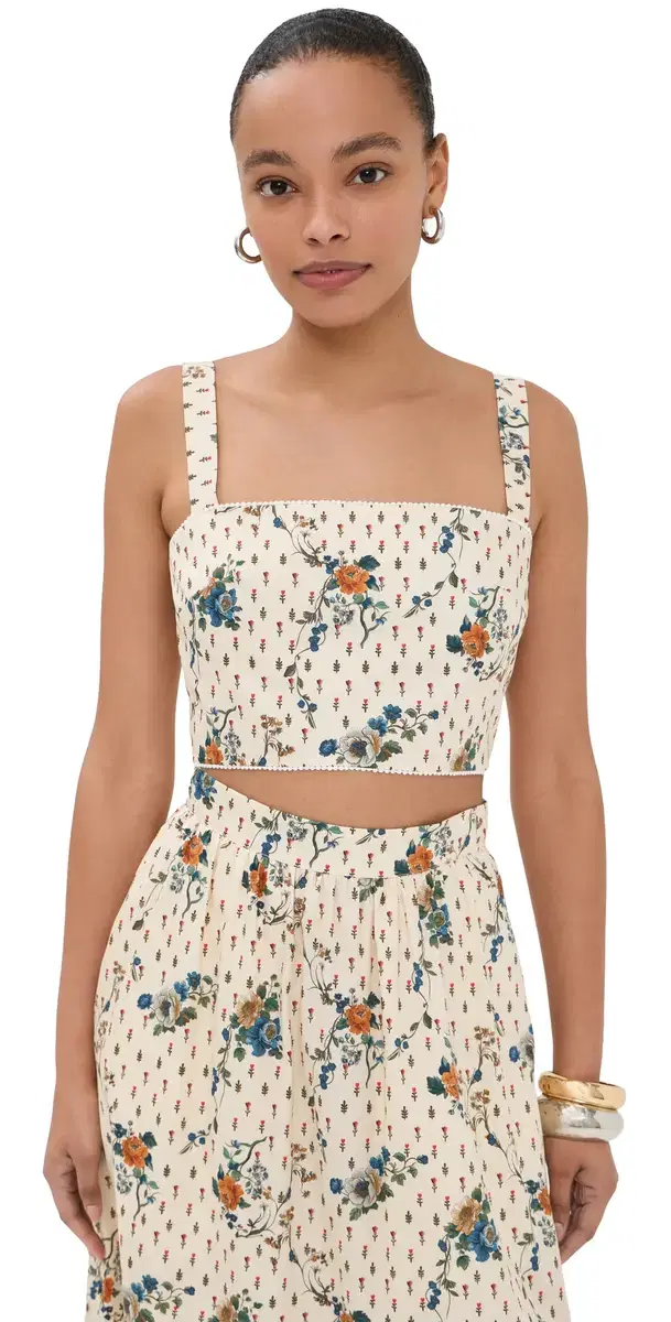Didi Cotton Top Miniature Floral Cream