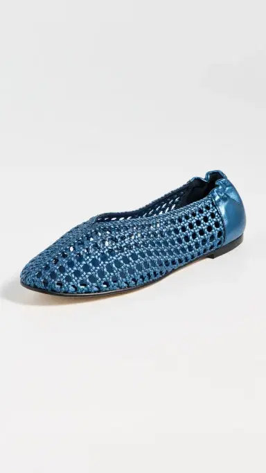 FRĒDA SALVADOR Riley Flats Ocean Metallic Woven Calf | Thumbnail 2