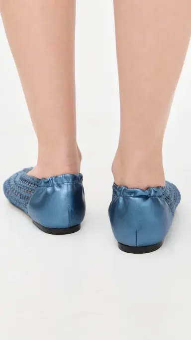 FRĒDA SALVADOR Riley Flats Ocean Metallic Woven Calf | Thumbnail 5