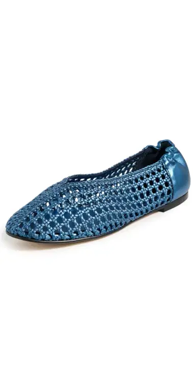 FRĒDA SALVADOR Riley Flats Ocean Metallic Woven Calf | Thumbnail 1