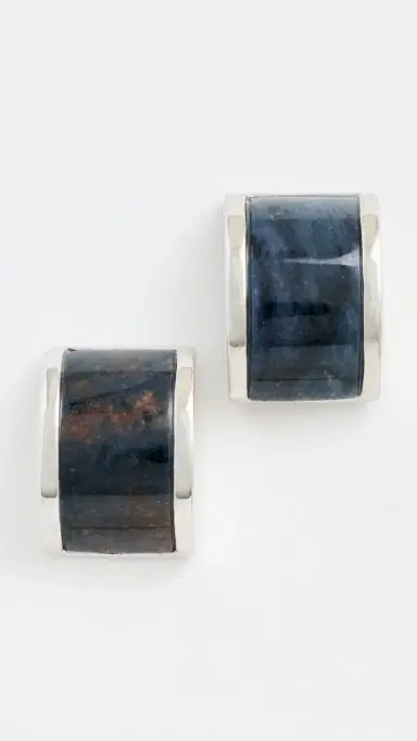 Shashi Cecillia Lapis Studs Silver/Lapis One Size | Thumbnail 2