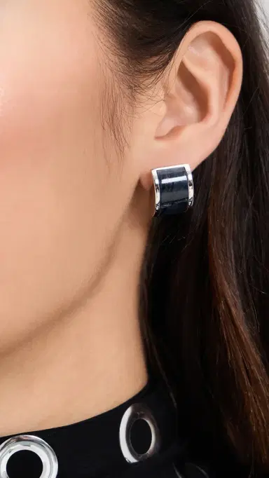 Shashi Cecillia Lapis Studs Silver/Lapis One Size | Thumbnail 3