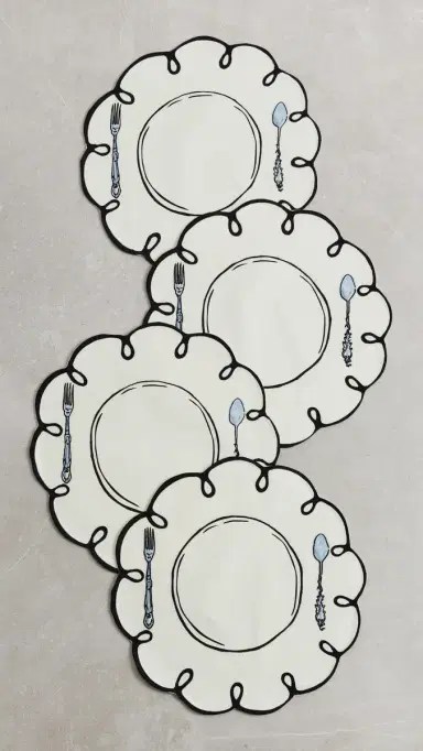 Misette Linen Embroidered Placemats | Thumbnail 2