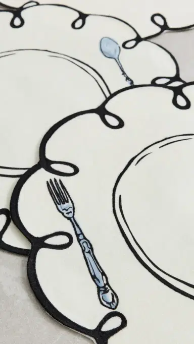 Misette Linen Embroidered Placemats | Thumbnail 4