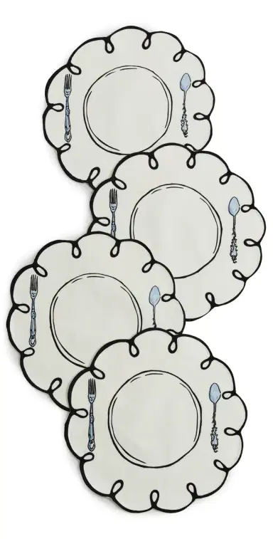 Misette Linen Embroidered Placemats | Thumbnail 1