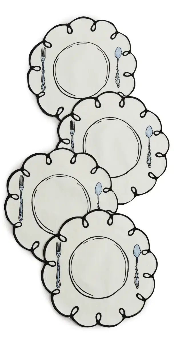 Misette Linen Embroidered Placemats Multi One Size