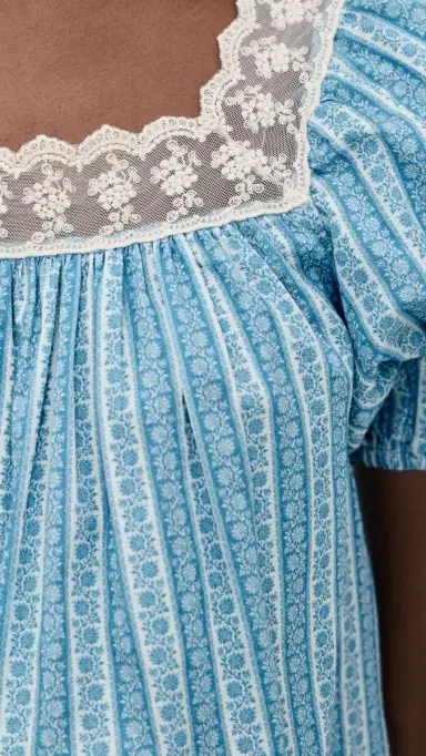 La Maregold Eleanor Blouse Blue Floral Stripe | Thumbnail 6