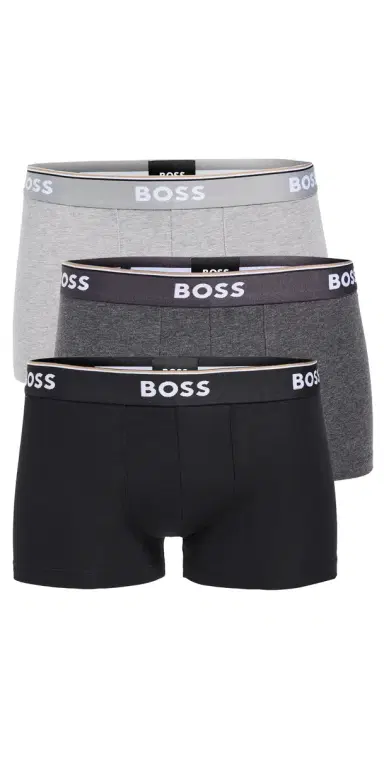 BOSS Stretch Cotton 3 Pack Trunks Grey S | Thumbnail 1 BOSS Stretch Cotton 3 Pack Trunks Grey S | Thumbnail 1