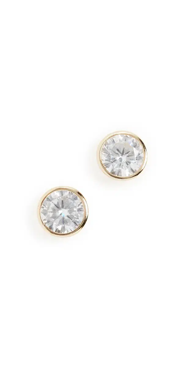 Solitaire Studs Gold One Size