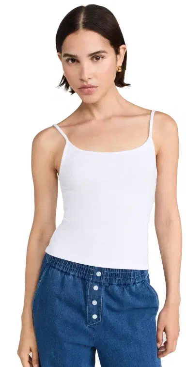 DONNI. DONNI. The Rib Spaghetti Tank Powder M | Thumbnail 1