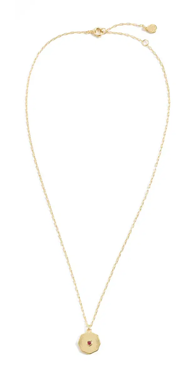 Birthstone Coin Necklace July One Size