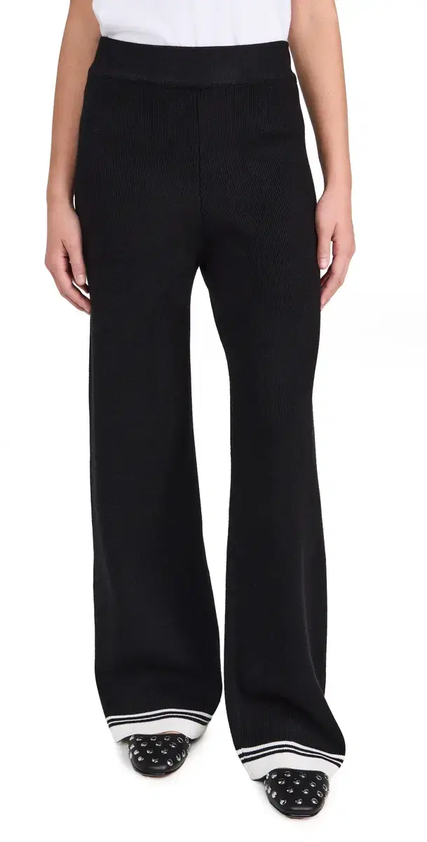 English Factory Contrast tripe Detail Pants Black/