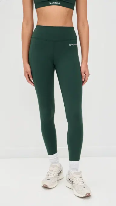 Sporty & Rich Serif Logo Full Leggings Forest L | Thumbnail 2