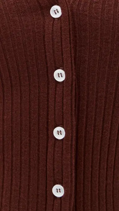 LE BOP Mia Ribbed Cardigan Chocolate | Thumbnail 6 LE BOP Mia Ribbed Cardigan Chocolate | Thumbnail 6