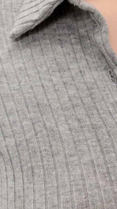 LE BOP Mia Ribbed Cardigan Heather Grey | Thumbnail 6