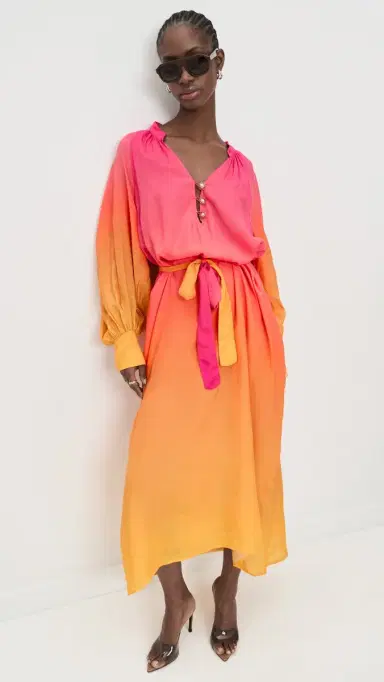 SUNDRESS Angie Long Dress Bemberg Tie And Dye One Size | Thumbnail 2 SUNDRESS Angie Long Dress Bemberg Tie And Dye One Size | Thumbnail 2