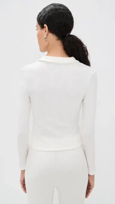 LE BOP Mia Ribbed Cardigan Off White S | Thumbnail 3