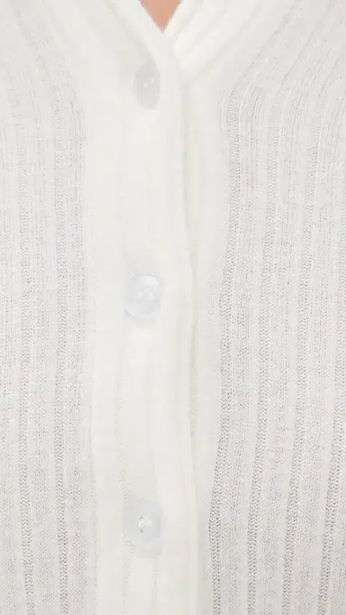 LE BOP Mia Ribbed Cardigan Off White S | Thumbnail 6