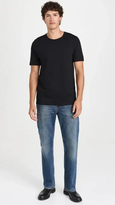 BOSS Logo Embroidered Cotton Tee 3 Pack Black | Thumbnail 6