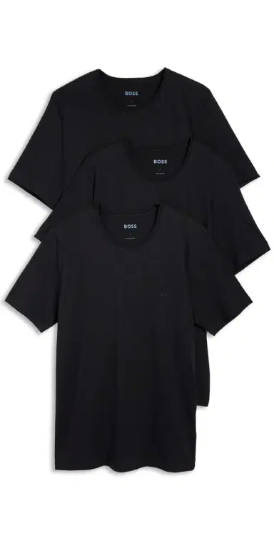 BOSS Logo Embroidered Cotton Tee 3 Pack Black | Thumbnail 1