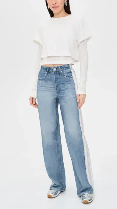 rag & bone Rb Miramar Terry Pull On Wide Leg Pants Sport M | Thumbnail 5