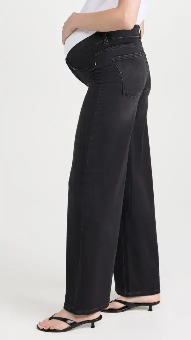 DL1961 Hepburn Wide Leg Maternity Jeans: High Rise 32 Dark Haze (Ultimate Knit) | Thumbnail 5 DL1961 Hepburn Wide Leg Maternity Jeans: High Rise 32 Dark Haze (Ultimate Knit) | Thumbnail 5