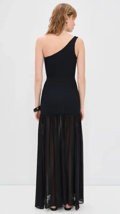 Hunza G Nancy Hybrid Dress Black One Size | Thumbnail 3