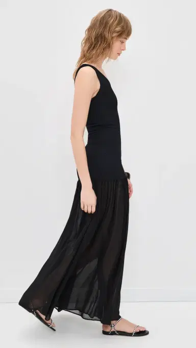 Hunza G Nancy Hybrid Dress Black One Size | Thumbnail 4