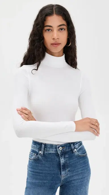 Frame Rib Turtleneck White L | Thumbnail 2