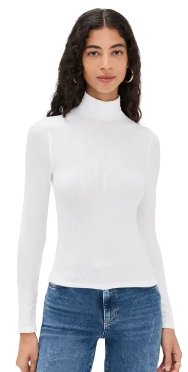 Frame Rib Turtleneck White L | Thumbnail 1