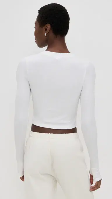 Splits59 Louise Rib Long Sleeve Crop White | Thumbnail 3 Splits59 Louise Rib Long Sleeve Crop White | Thumbnail 3