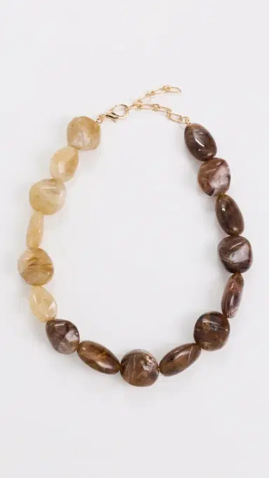 By Adina Eden Brown Agate Beaded Necklace | Thumbnail 2