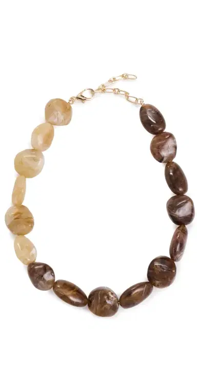By Adina Eden Brown Agate Beaded Necklace | Thumbnail 1