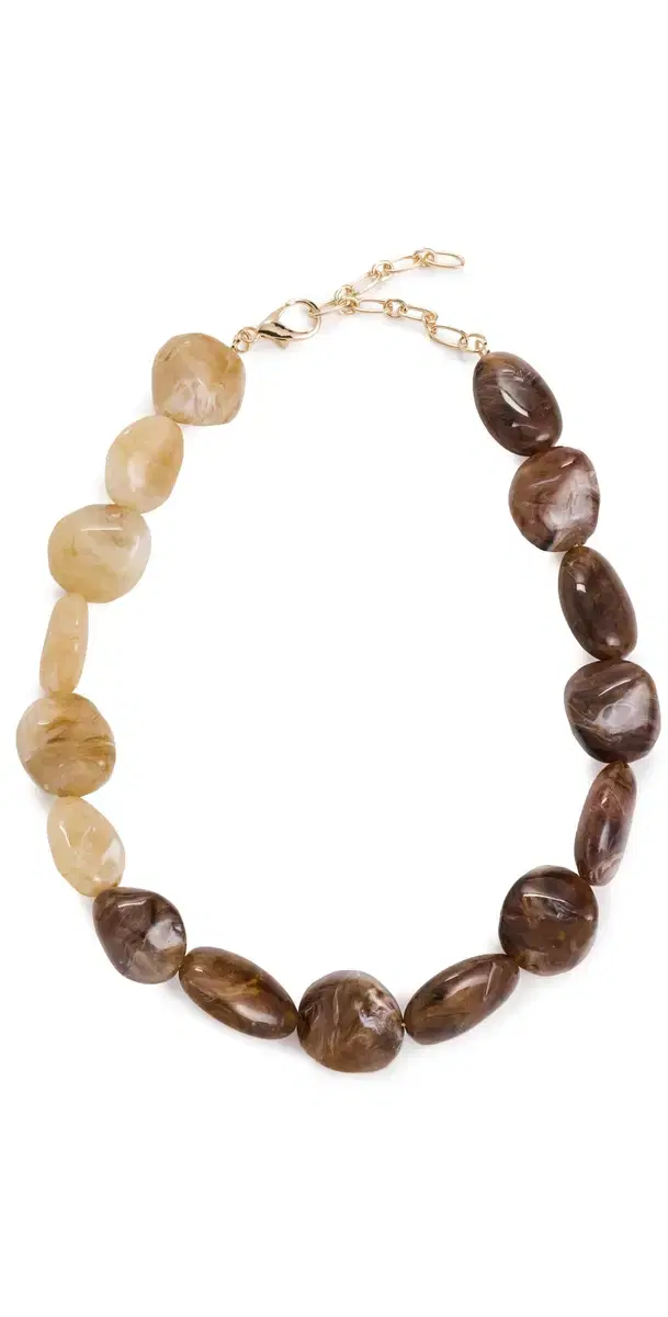 Brown Agate Beaded Necklace Brown One Size