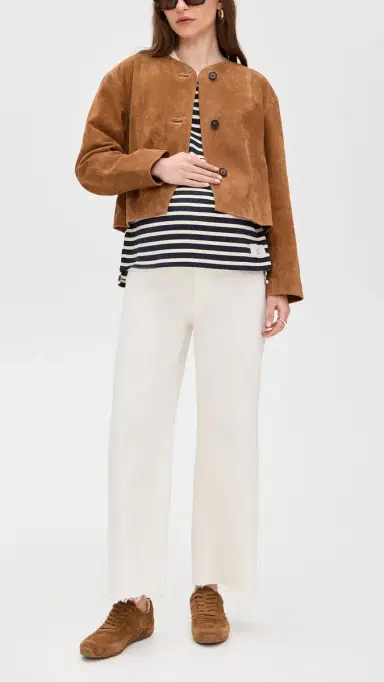 DL1961 Hepburn Maternity High Rise Wide Leg Jeans Eggshell (Vintage) 25 | Thumbnail 5