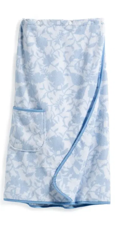 Weezie Bath Towel Wrap French Blue Floral M/L | Thumbnail 1 Weezie Bath Towel Wrap French Blue Floral M/L | Thumbnail 1