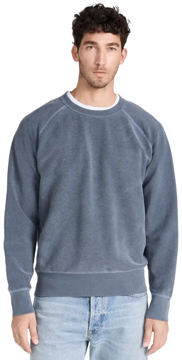 Save Khaki Twillback Terry Reversible Crew weatshirt Navy