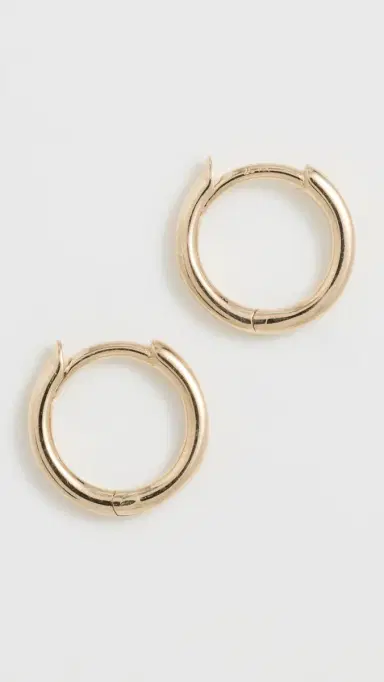 Zoë Chicco 14k Gold Small Hinge Huggie Hoops Yellow Gold One Size | Thumbnail 4