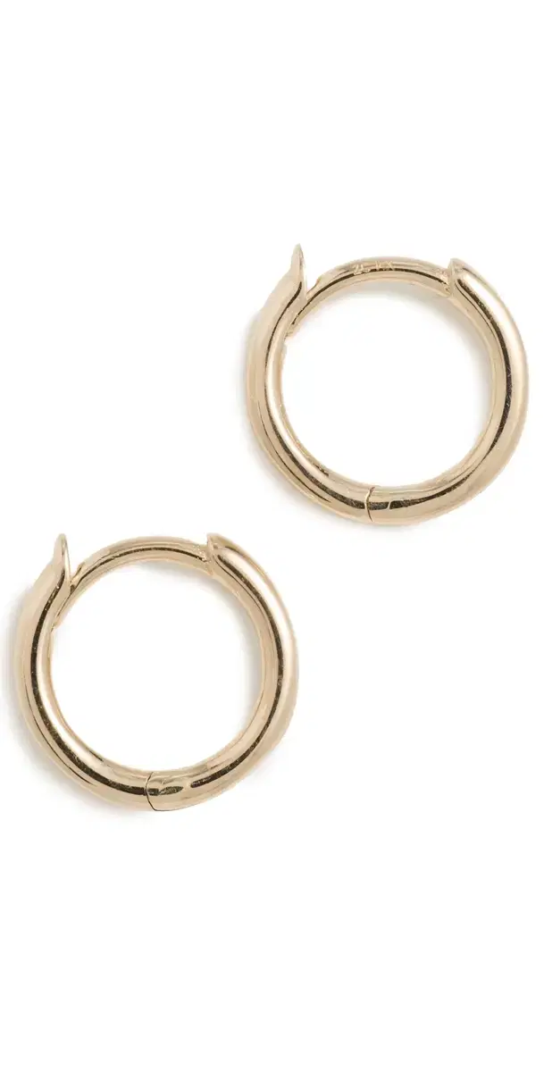 14k Gold Small Hinge Huggie Hoops Yellow Gold One Size