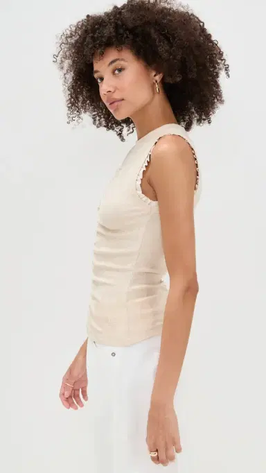 Ulla Johnson Kyla Top Ivory Melange P | Thumbnail 4