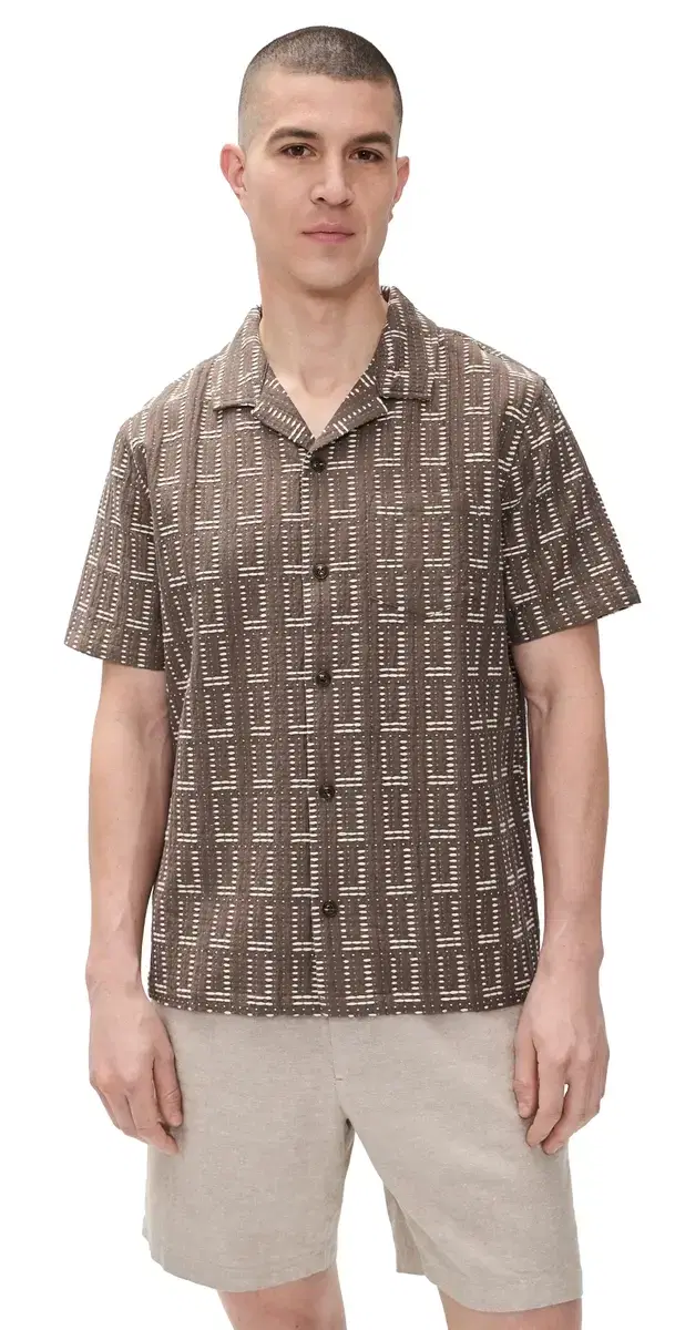 Dobby Resort hirt Brown