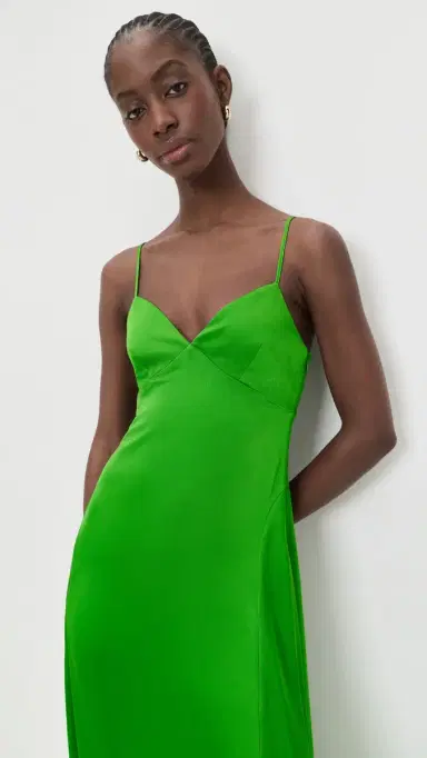 Susana Monaco Satin Slip Dress Shamrock | Thumbnail 3